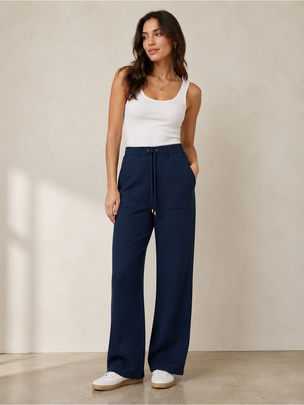 St. John Collection Wool Wide Leg Pants